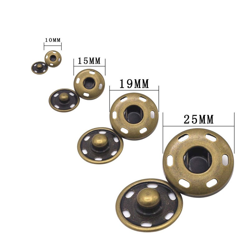 Enosea 55 Sets Sew-on Snap Buttons Metal Snap Fastener Durable Press Studs Buttons for Sewing Clothing, 4 Sizes - Image 2